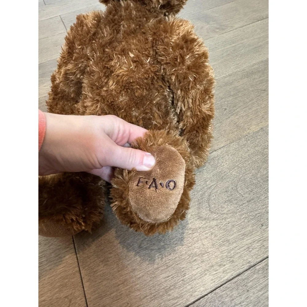 FAO Schwarz Brown Teddy Bear Plush Stuffed‎ Animal Toy Soft Cuddly Medium Buddy